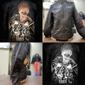 Leather Jackets, Mens Jacket, Motorbike Leather Mens Jacket, Biker Printed Jacket, Sheep Leather Original Leather Jacket, Coat Large Size - LEATHER CHAPTER