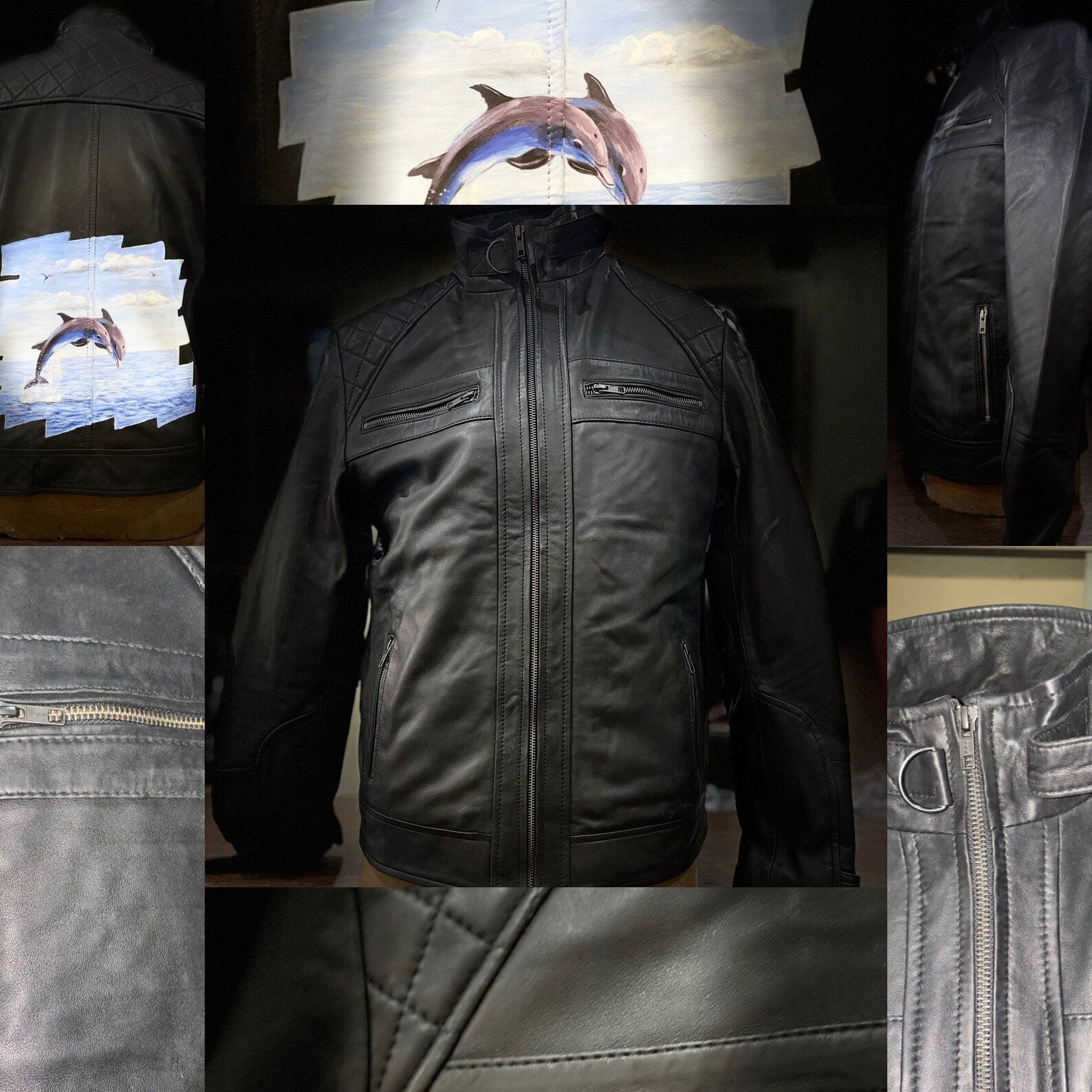 Leather Jackets, Mens Jacket, Motorbike Leather Mens Jacket, Biker Printed Jacket, Sheep Leather Original Leather Jacket, Coat Large Size1 - LEATHER CHAPTER