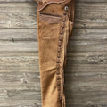 Native American Leather Chap Brown Suede Fringes Style Braided Chap Western Cowboy Chap Horse Riding Chap Gifts For Men , Gifts For Cowboy - LEATHER CHAPTER