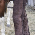 Handmade Leather Chap Brown Suede Fringes Style Braided Chap Western Cowboy Chap Native Horse Riding Chap Gifts For Men , Gifts For Cowboy - LEATHER CHAPTER