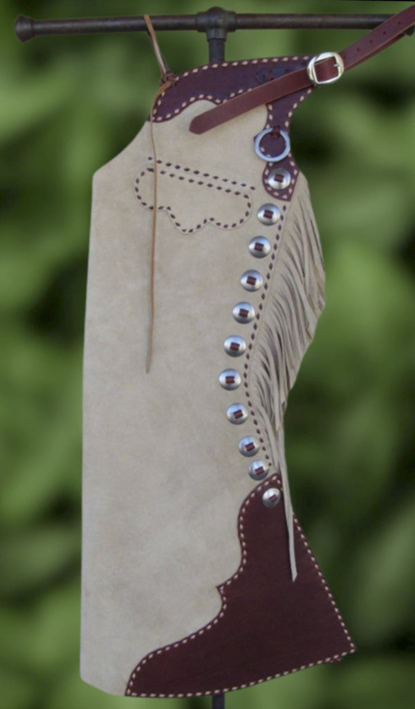 Handmade Cowgirl leather Chap Beige Suede Chap Leather Chap Pant Rodeo Chap Western Cowgirl Chap Gifts For Her , Gifts For Women