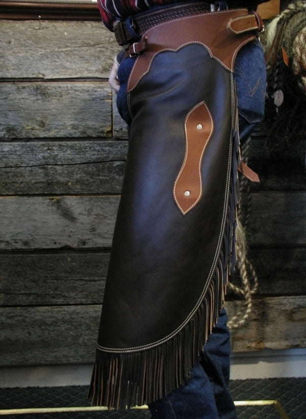 Handmade Native American Western Cowboy Leather Chap Rodeo Leather Chap Pant Fringes Style Wild West Fashion Customizable Chap - LEATHER CHAPTER