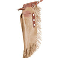 Handmade Cowboy Suede Leather Pant Rodeo Chap Mountain Men Western Light Beige Fringes Style chap , Horse Gifts For Men - LEATHER CHAPTER