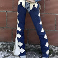 Handmade Cowgirl Chap Buck Skin Suede Blue Leather Pant Rodeo Chap Western Leather Chap Suede Horse Gifts For Her , Gifts For Women - LEATHER CHAPTER