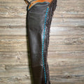 Handmade Native American Black Cowhide Fringes Style Pant Chap Western Cowboy Chap Rodeo Chap Horseback Riding Chap Customizable Chap - LEATHER CHAPTER
