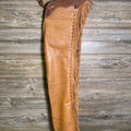 Native American Leather Cowboy Fringes Style Pant Chap Handmade Western Cowboy Chap Rodeo Chap Brown Wild West Fashion Chap - LEATHER CHAPTER