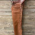 Handmade Cowboy Brown Leather Pant Rodeo Chap Western Cowboy Leather Chap , Horse Gifts For Men - LEATHER CHAPTER