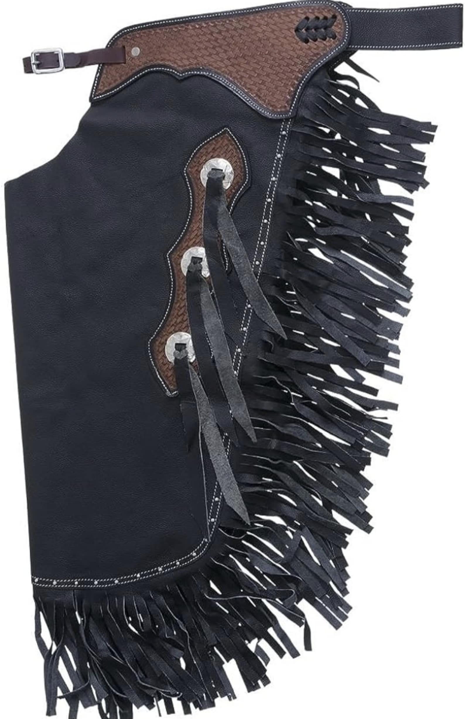 Handmade Cowgirl Chap Leather Chap Black Ladies Pant Rodeo chap Western Gifts For Her , Gifts For Women - LEATHER CHAPTER