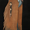 Handmade Native American Leather Chap Tan Brown Suede Fringes Style Pant Chap Western Cowboy Chap Rodeo Chap Horse Riding Gifts - LEATHER CHAPTER