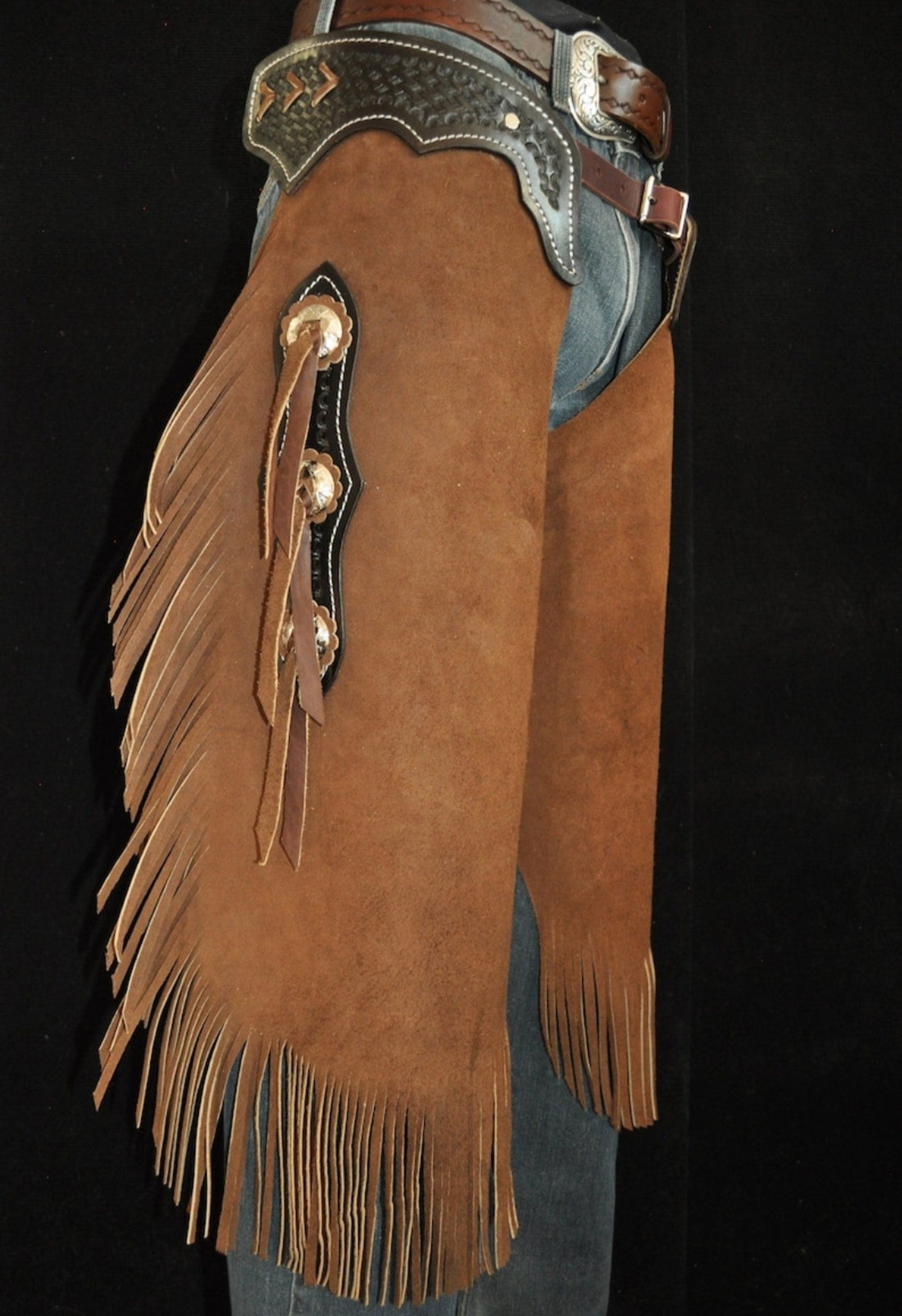 Handmade Native American Leather Chap Tan Brown Suede Fringes Style Pant Chap Western Cowboy Chap Rodeo Chap Horse Riding Gifts - LEATHER CHAPTER