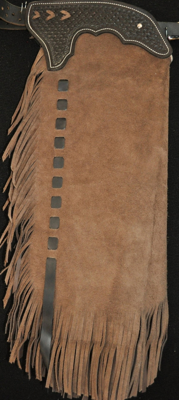 Handmade Native American Leather Chap Tan Brown Suede Fringes Style Pant Chap Western Cowboy Chap Rodeo Chap Mountain Men Leather Chap - LEATHER CHAPTER