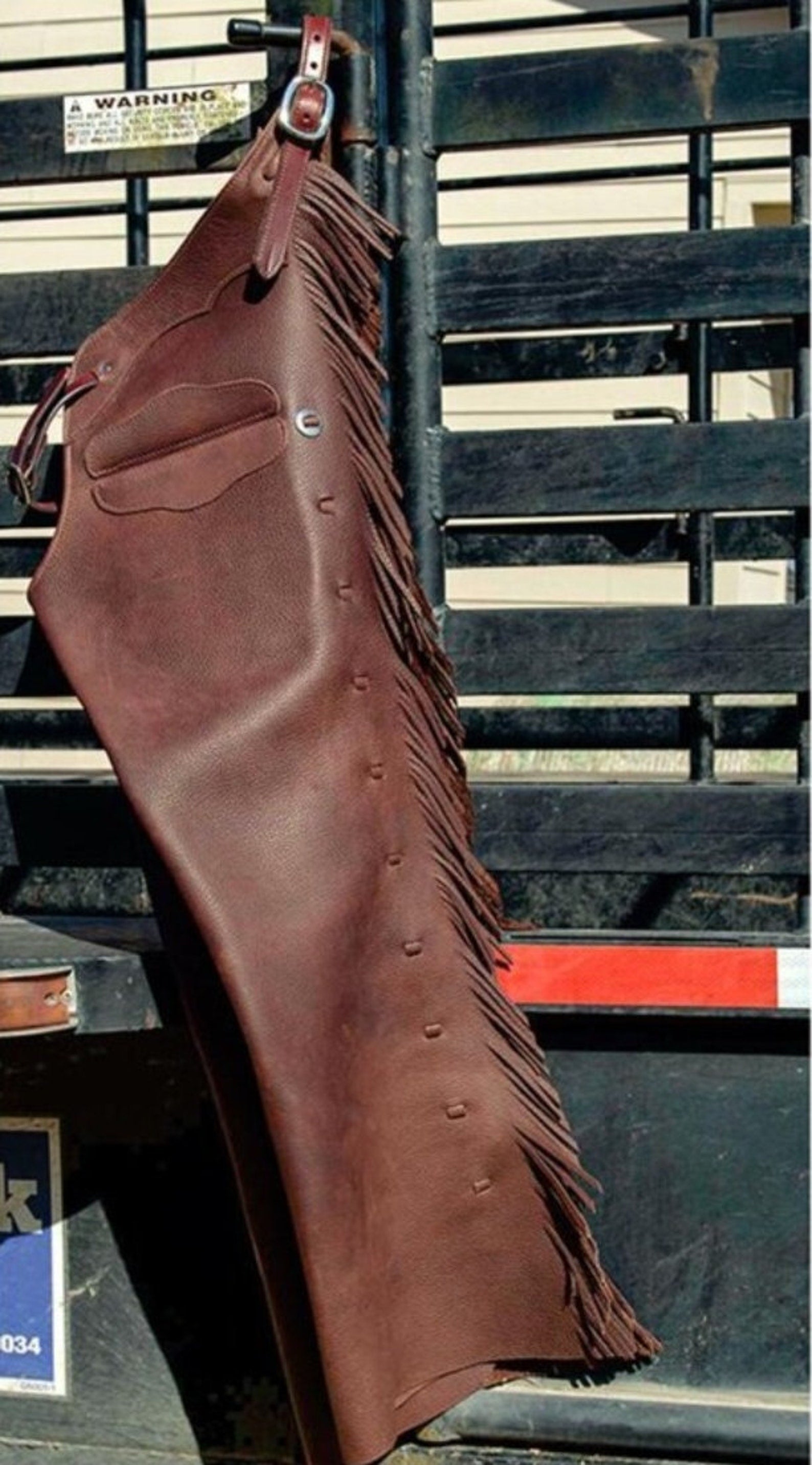 Handmade Native American Leather Cowboy Fringes Style Pant Chap Western Cowboy Brown Chap Rodeo Chap Horse Riding Chap Gifts For Men - LEATHER CHAPTER