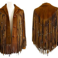 Handmade Fringe Suede Women's Jacket, Fringe Western Vintage Jacket Ladies Leather Jacket, Genuine Suede Leather. Western Jacket, Gifts - LEATHER CHAPTER