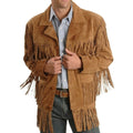 Men Traditional Handmade Horse Riding Wear Native American Western Cowboy Leather Jacket Coat With Fringes and Beads , Gifts For Him - LEATHER CHAPTER