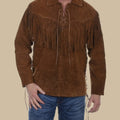 Handmade Western Jacket Real Suede Leather Western Cowboy - Mountain Men Leather Jacket Vintage Apparel Rodeo Shirt - Cowboy Hunter Gifts - LEATHER CHAPTER