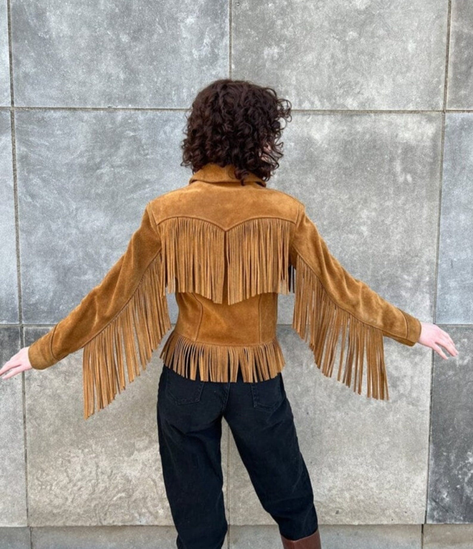 Fringe Suede Women's Jacket, Fringe Western Vintage Jacket Ladies Leather Jacket, Genuine Suede Leather, Western Jacket, Gifts For Her - LEATHER CHAPTER