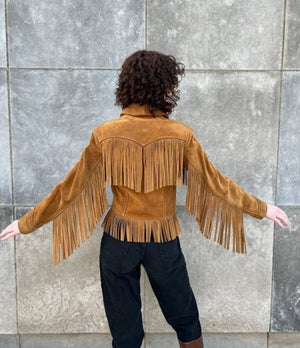 Fringe Suede Women's Jacket, Fringe Western Vintage Jacket Ladies Leather Jacket, Genuine Suede Leather, Western Jacket, Gifts For Her - LEATHER CHAPTER