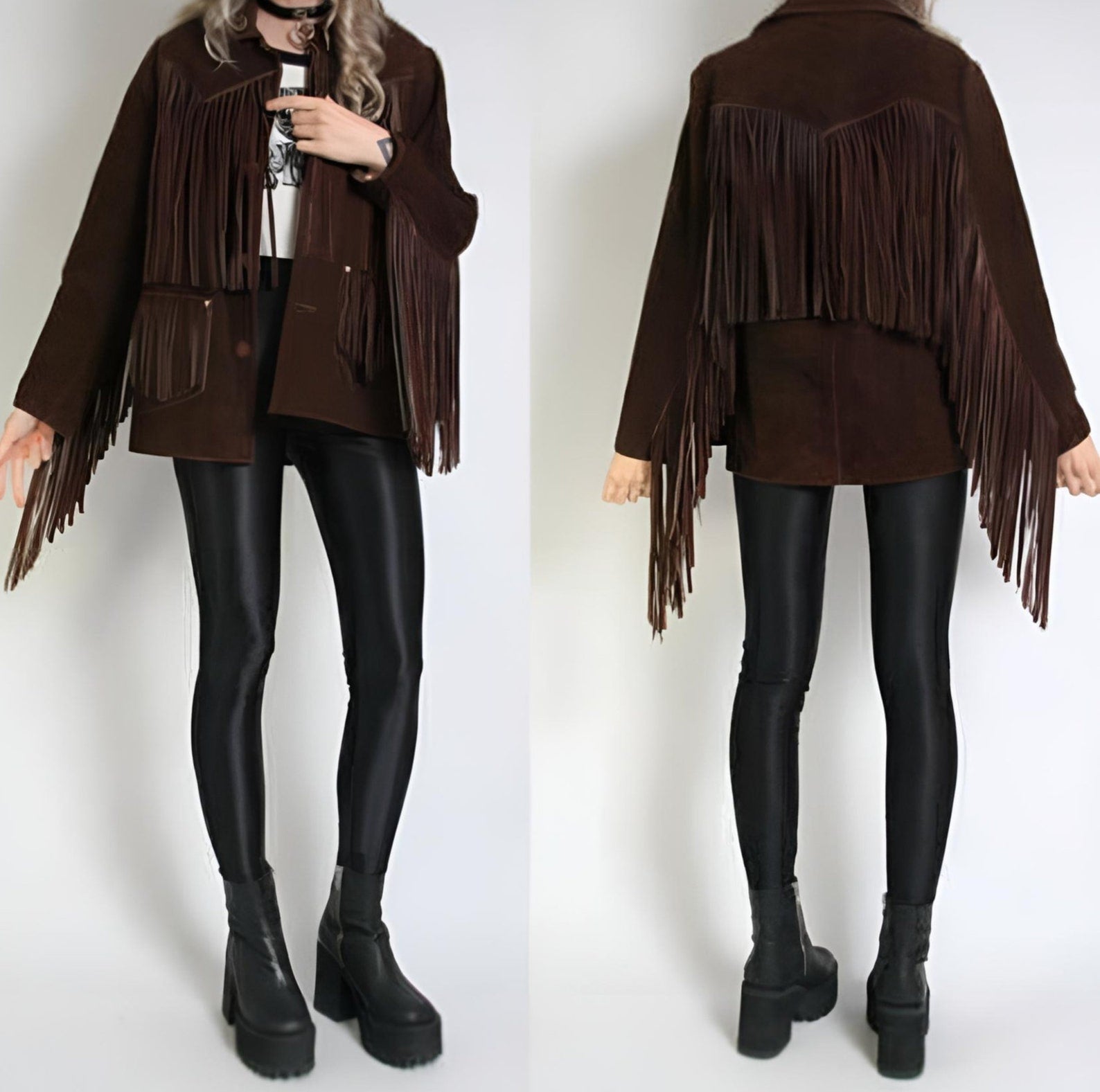Handmade Fringe Suede Women's Jacket, Fringe Western Vintage Jacket Ladies Leather Jacket, Genuine Suede Leather, Western Jacket, Gift - LEATHER CHAPTER