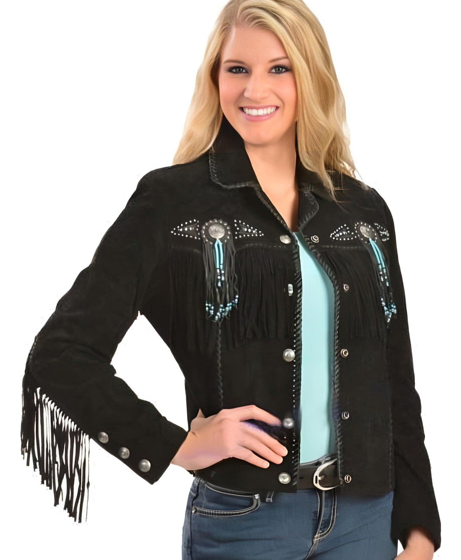 Fringe Suede Women's Jacket, Fringe Western Vintage Jacket Ladies Leather Jacket, Genuine Suede Leather, Western Jacket, Gifts For Women .. - LEATHER CHAPTER