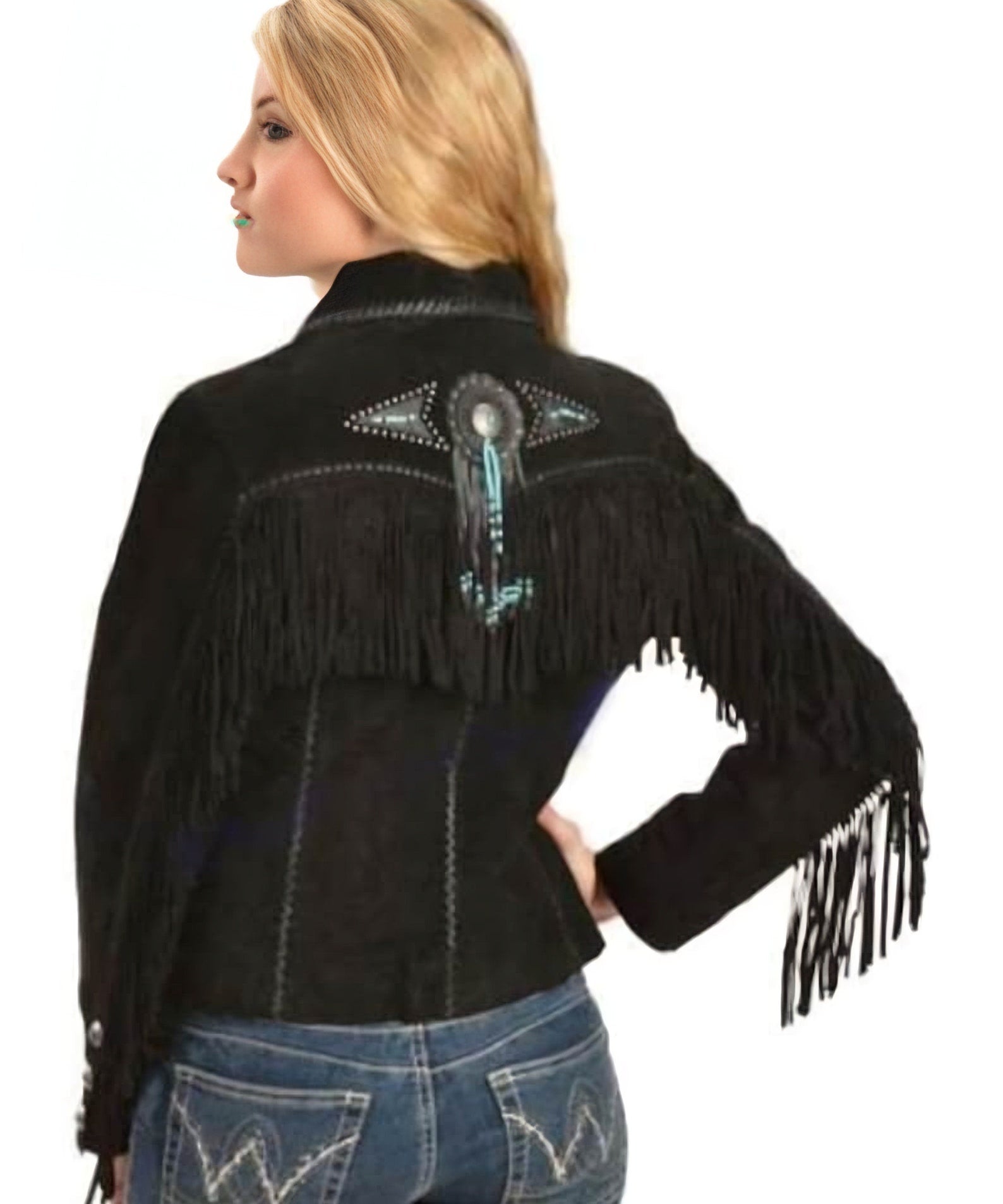 Fringe Suede Women's Jacket, Fringe Western Vintage Jacket Ladies Leather Jacket, Genuine Suede Leather, Western Jacket, Gifts For Women .. - LEATHER CHAPTER