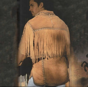Western Wear Leather Jacket Men's Traditional Native Brown Classic Suede Leather Western jacket Red Indian Vintage Apparel Countries Wear - LEATHER CHAPTER