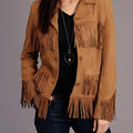 Fringe Suede Women's Jacket ,Fringes Western Vintage Jacket Ladies Leather Jacket, Genuine Suede Leather, Western Jacket, Gifts For Women - LEATHER CHAPTER