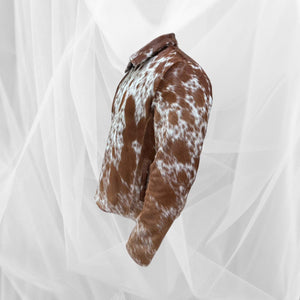 Hair On Hide Leather Handmade Jacket - Handcrafted for Durability and Style Cowhide Hair On Western Cowboy Style Jackets - LEATHER CHAPTER