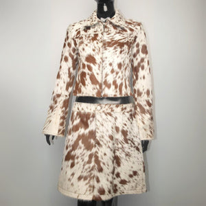 Western Cowhide Skirt and Jacket Set Cowgirl Chic Outfit Hair on Hide Cowgirl Clothing Western Style Elegance Complete Outfit Rustic Charm3 - LEATHER CHAPTER