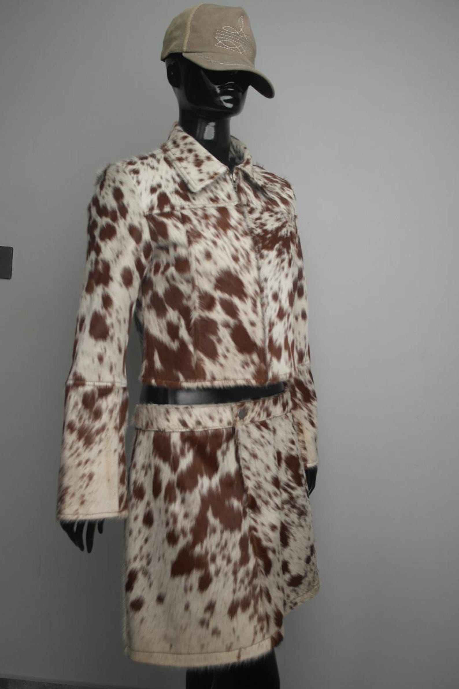 Western Cowhide Skirt and Jacket Set Cowgirl Chic Outfit Hair on Hide Cowgirl Clothing Western Style Elegance Complete Outfit Rustic Charm3 - LEATHER CHAPTER