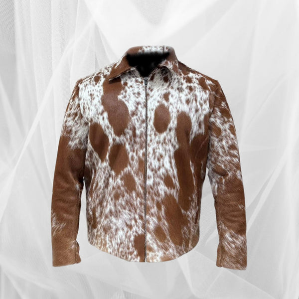 Hair On Hide Leather Handmade Jacket - Handcrafted for Durability and Style Cowhide Hair On Western Cowboy Style Jackets - LEATHER CHAPTER