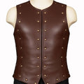 Handmade Brown Leather Vest: Steampunk Biker Armor, Renaissance Costume