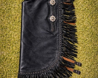 Custom Leather Chap Western Chinks Floral Tooled Rodeo Bull Riding Chaps