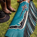 Mens Green Leather Western Chaps Fringe Cowboy Rodeo Riding Western Outfit