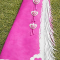 Women’s Pink Leather Chaps Western Cowboy Fringe Rodeo Riding Outfit Handmade chap