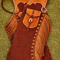 Handmade Western Leather Chaps Fringe Cowboy Riding Rodeo Ranch Wear