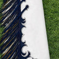 Handmade Blue White Leather Chaps Fringe Western Motorcycle Biker