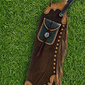 Unisex Brown Suede Leather Western Chaps Fringe Biker Riding Festival Wear