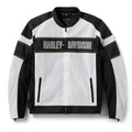 Men's H-D Trenton Black and White Mesh Riding Jacket - lightweight and comfortable wearing padded motorbike jacket