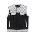 Leather Hunt Club Custom Builder Double Diamond Quilted Motorcycle Biker Vest - LEATHER CHAPTER