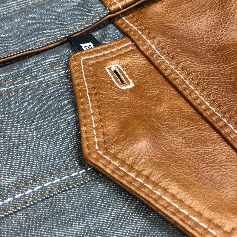 Leather Vest Houston Brown Leather Vest Classic Vest Denim Vest Jeans Vest Leather Men Vest Biker vest Motorcycle Vest Men's Waistcoat - LEATHER CHAPTER