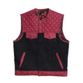 Hand Made OX Blood Mens Hunt Club Double Diamond Quilted MC Club Biker Motorcycle Rider Leather Vest - LEATHER CHAPTER