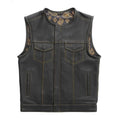 Leather Vest ,Mens Hunt Club Son Of Anarchy Gold Paisley Leather Builder ,Motorcycle Leather Vest, Men's Vest - LEATHER CHAPTER