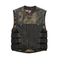 Leather Vest ,Mens Hunt Club Black Leather Vest Leather Build Denim Style Ride Motorcycle Vest - LEATHER CHAPTER