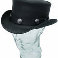 Marlow SteamPunk Deadman Biker American Five Cent Black Leather Top Hat - LEATHER CHAPTER