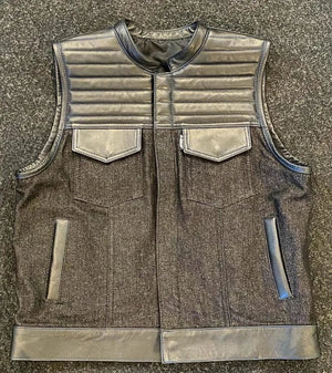 Leather vest Black vest Black Leather vest Denim Vest Florida leather Men's Vest Biker Rider Motorcycle Vest Men's Waistcoat - LEATHER CHAPTER