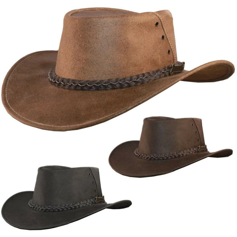 Cowboy Hat-BUFFALO Leather Cowboy hat, Custom Cowboy Hat, Cowboy Hat Woman - LEATHER CHAPTER