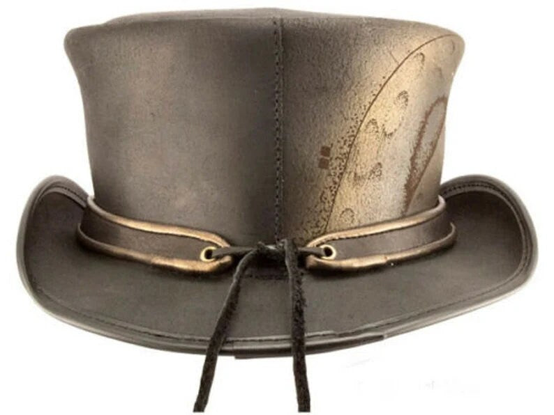 TOP Hat Octopus Engraved El Darado Eye band Biker Hat New With Tags Steampunk - LEATHER CHAPTER