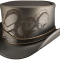 TOP Hat Octopus Engraved El Darado Eye band Biker Hat New With Tags Steampunk - LEATHER CHAPTER