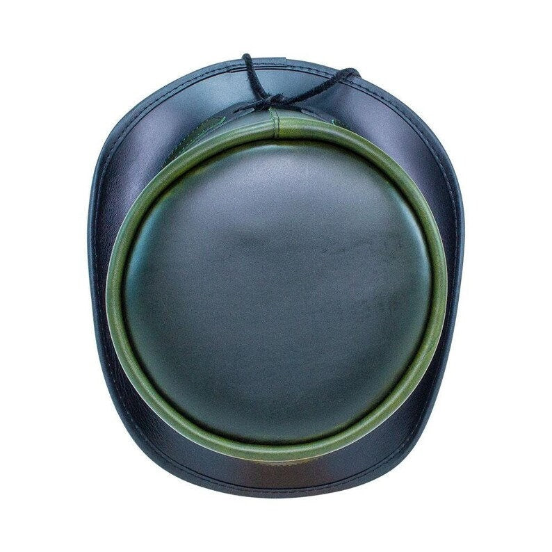 Hampton Green Leather Steampunk Classic Biker Motorcycle Rider Top Hat - LEATHER CHAPTER