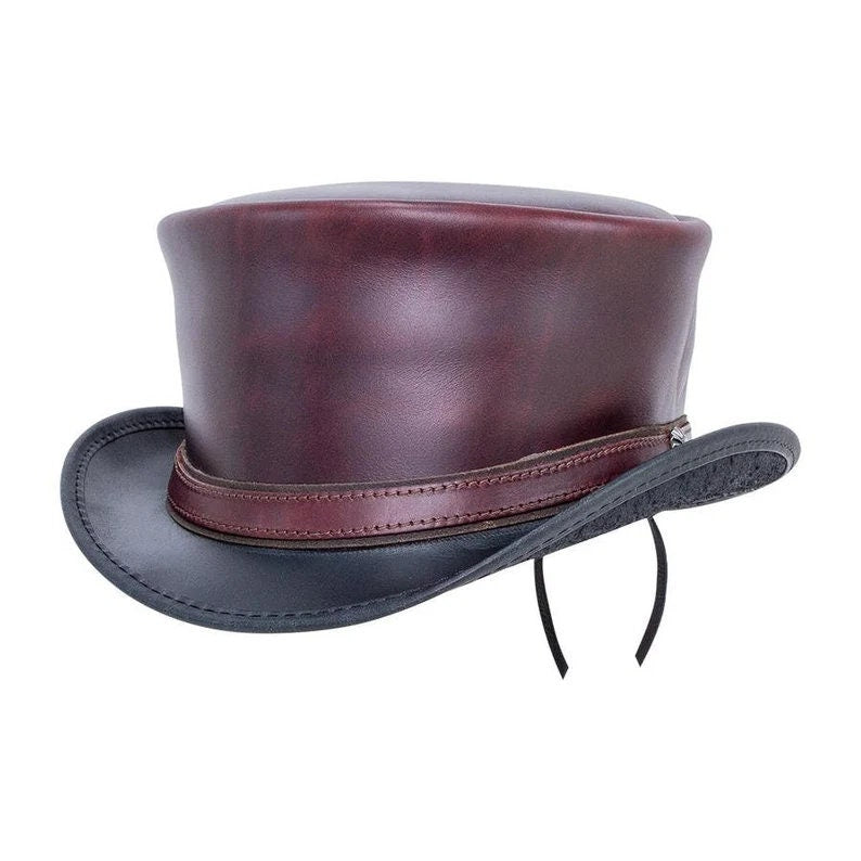 Hampton NAPA VINO Leather Steampunk Classic Biker Motorcycle Rider Top Hat - LEATHER CHAPTER